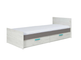 Łóżko z szufladami Rest 16 dąb craft biały z popiel 90x200
