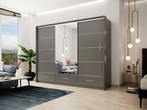 Szafa z lustrem drzwi przesuwne Marsylia 250 grafit mat