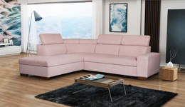 Narożnik Domino do salonu lewy z regulowanymi zagłówkami