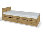 Łóżko młodzieżowe dąb artisan pod materac 80x200 z szufladami