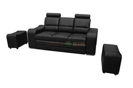 Sofa Jowisz rozkładana wypoczynkowa do salonu z pufami