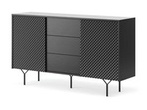 Komoda nowoczesna czarny grafit fronty 3D do salonu