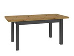 Stół rozkładany czarny z blatem dąb artisan do salonu