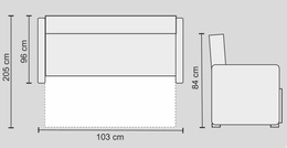 Sofa Karo 1R z funkcją spania 1 osobowa