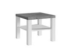 Stolik kawowy 60x60 do salonu z półką ława kwadratowa biały + beton