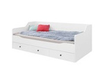 Łóżko Bergen 13 młodzieżowe z pojemnikiem na pościel 90x200 biały z wstawkami połysk