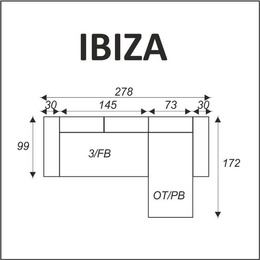 Narożnik wypoczynkowy do salonu z funkcją spania Ibiza