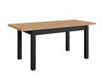 Stół rozkładany czarny z blatem dąb craft do salonu