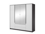 Szafa z lustrem do sypialni z lustrem grafit z biały