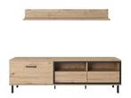 Stolik pod telewizor nowoczesny NEST z półką do salonu dąb artisan + antracyt