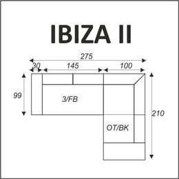 Narożnik rozkładany do salonu wypoczynkowa Ibiza II