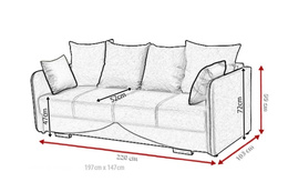 Sofa Giles do salonu z funkcją spania Magic Home
