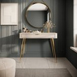 Toaletka Ante do salonu beż nogi złote