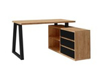 Biurko narożne loftowe blat dąb craft z szafka