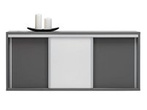 Regał niski z drzwiami Zonda 3 popiel z biały połysk