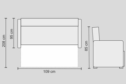 Sofa Olga 1 osobowa z funkcją spania do salonu