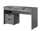 Biurko z szufladami i kontenerkiem na kółkach grafit