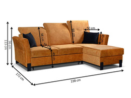 Narożnik Gracja rozkładany uniwersalny do salonu z pojemnikiem