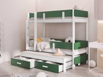 Łóżko piętrowe z materacami 3 osobowe do pokoju młodzieżowego Ettore III