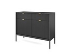 Komoda czarna metalowe nogi z 2 szufladami i 2 drzwiami