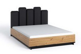 Łóżko Ines do sypialni 160x200 dąb artisan z czarny mat