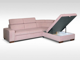 Narożnik Domino do salonu lewy z regulowanymi zagłówkami