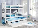 Łóżko 3 osobowe piętrowe do pokoju młodzieżowego Jakub III