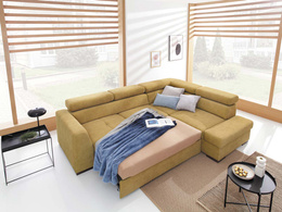 Narożnik Nest II rozkładany do salonu z regulowanymi zagłówkami