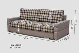 Sofa rozkładana do salonu Quatro z pojemnikiem na pościel