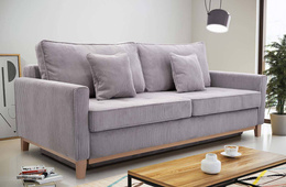 Sofa rozkładana do salonu Risa drewniane nóżki