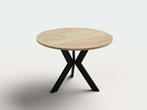 Okrągły stolik na metalowym stelażu