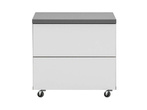 Kontenerek z szufladami Zonda 7 na kółkach popiel z biały połysk