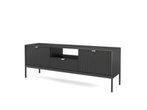 Komoda RTV czarna metalowe nogi do salonu