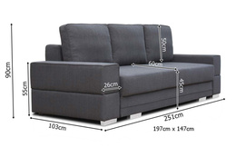 Sofa Serdica rozkładana do salonu 3 osobowa