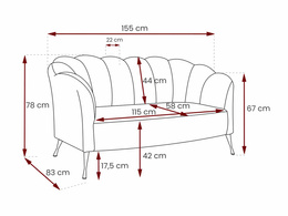 Sofa Adria nierozkładana wypoczynkowa do salonu