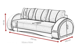 Sofa Allman rozkładana z pojemnikiem na pościel