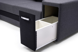 Narożnik Adelajda 2 rozkładany z barkiem do salonu 2 pojemniki