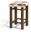 Taboret P tapicerowany drewniany