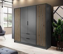 Szafa 4 drzwiowa grafit z lamelami