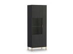 Witryna 70 Pula z półkami do salonu jesion portland czarny