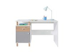 Biurko młodzieżowe Faro 9 biały lux dąb artisan szary