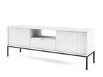 Stolik pod telewizor biały metalowe nogi do salonu