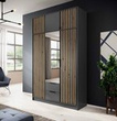 Szafa z lamelami 3 drzwiowa grafit z nadstawką