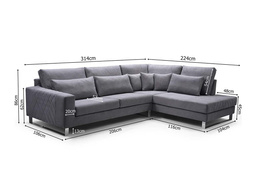 Narożnik nierozkładany NETCOR wypoczynkowy do salonu