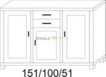 Komoda Jawor 151 1S+2S1D+1D