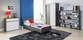 Zestaw mebli do pokoju młodzieżowego Zonda 2 popiel z biały połysk