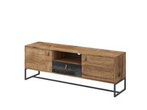 Szafka pod telewizor do salonu metalowe nogi dąb ribbeck czarny kamień KARD