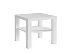 Stolik kawowy 60x60 do salonu z półką ława kwadratowa biała